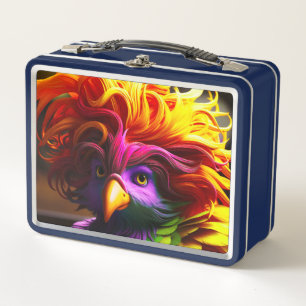 Colorful Bird Metal Lunch Box