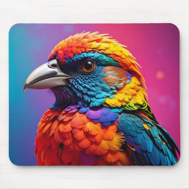 colorful bird mouse pad (Front)
