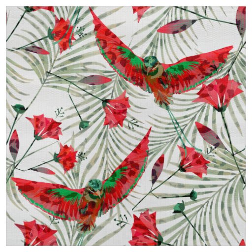 Colorful bird of Paradise stylish Fabric