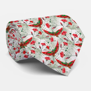 Colorful bird of Paradise stylish  Neck Tie