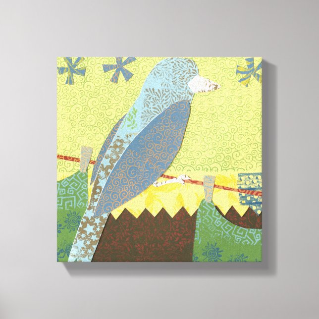 Colorful Bird on a Wire Canvas Print (Front)