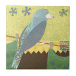 Colorful Bird on a Wire Ceramic Tile<br><div class="desc">Feeling artsy? This collage of many different patterns and colors representing a bird on a wire will delight any modern art lover. Put some color in your life and on any of your favorite Zazzle product today!</div>