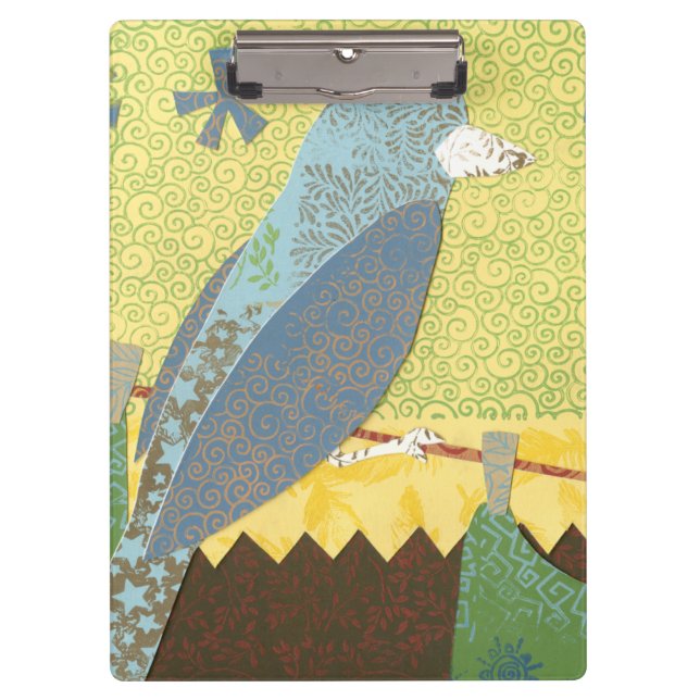 Colorful Bird on a Wire Clipboard (Front)