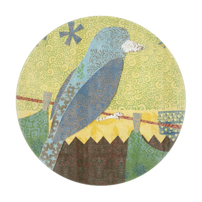 Colorful Bird on a Wire Cutting Board (Front)