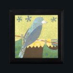 Colorful Bird on a Wire Jewelry Box<br><div class="desc">Feeling artsy? This collage of many different patterns and colors representing a bird on a wire will delight any modern art lover. Put some color in your life and on any of your favorite Zazzle product today!</div>