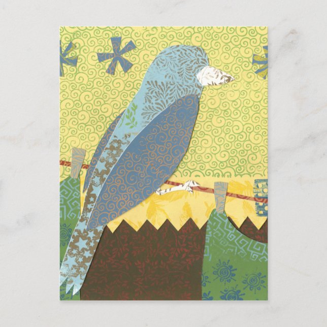 Colorful Bird on a Wire Postcard (Front)