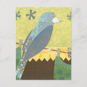 Colorful Bird on a Wire Postcard