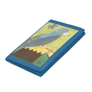 Colorful Bird on a Wire Trifold Wallet