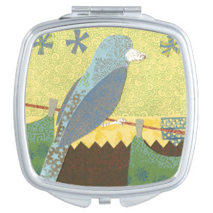 Colorful Bird on a Wire Vanity Mirror