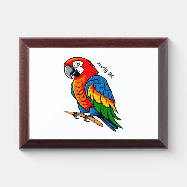 Colorful Bird Parrot Award Plaque (Horizontal)