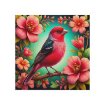 Colorful Bird Perched on Branch