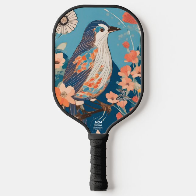 Colorful Bird Personalized Pickleball Paddle (Front)
