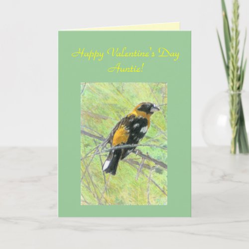 Colorful Bird Valentine for Aunt Template Card