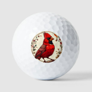 Colorful Bird with Floral Frame Golf Balls