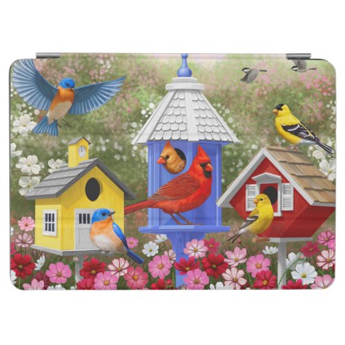 Colorful Birds and Birdhouses iPad Air Cover