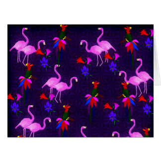 Colorful Birds and Pink Flamingos Cards
