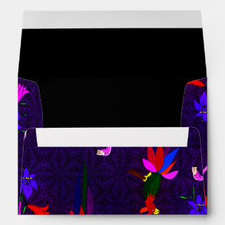 Colorful Birds and Pink Flamingos Envelope