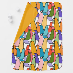 Colorful Birds Baby Blanket