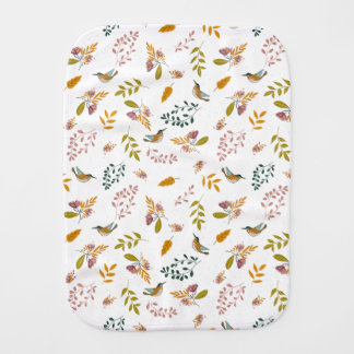 Colorful birds baby burp cloth