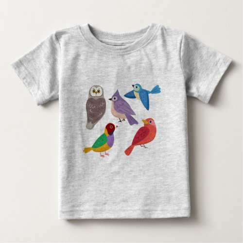 Colorful Birds Baby T_Shirt
