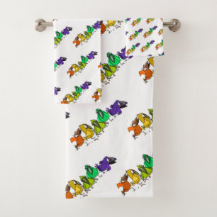 Colorful Birds Bath Towels