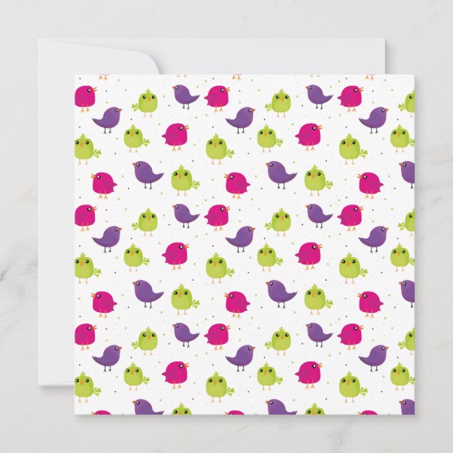 Colorful birds card (Front)