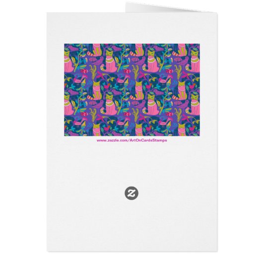 Colorful Birds Cats And Flowers Retro Pattern (Back)