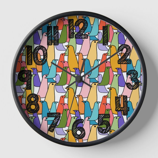 Colorful Birds  Clock (Front)