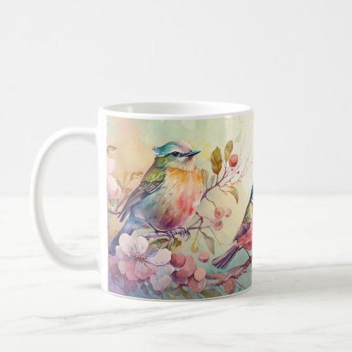 Colorful birds coffee mug