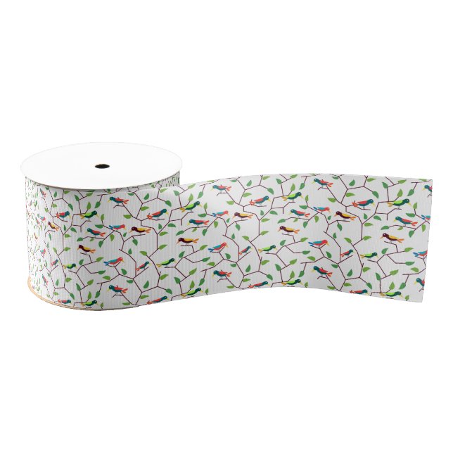 Colorful Birds Grosgrain Ribbon (Spool)