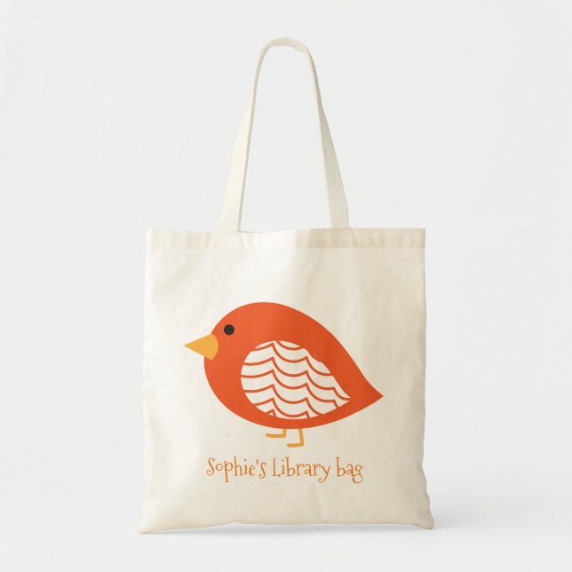 Colorful birds kid's library Tote Bag (Front)