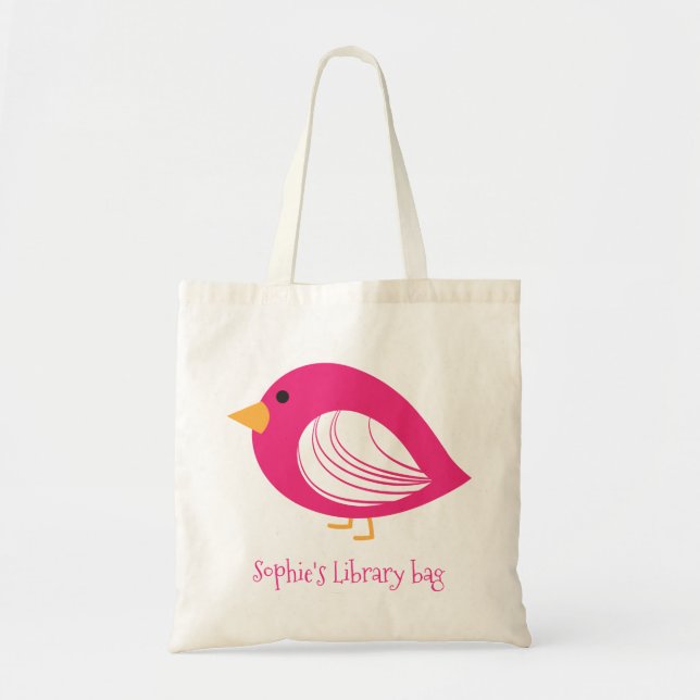 Colorful birds kid's library Tote Bag (Front)