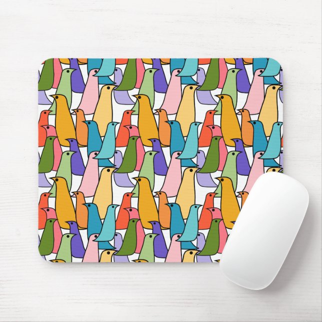 Colorful Birds  Mouse Pad (With Mouse)