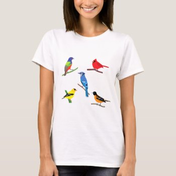 Colorful Birds Of North America T-shirt by judgeart at Zazzle