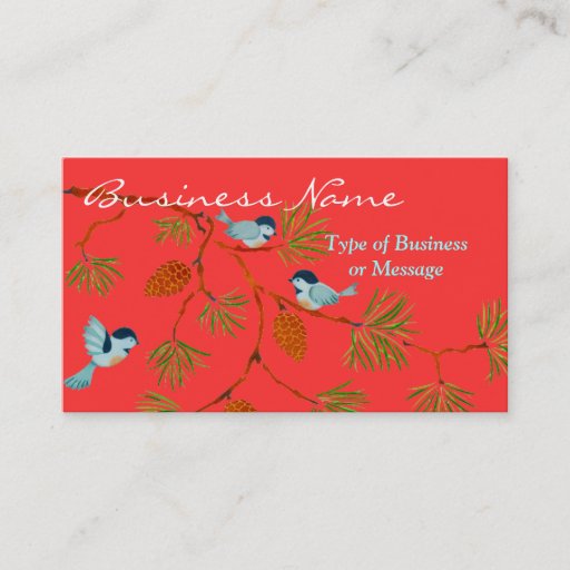Customizable Colorful Birds on a Branch Business Card Template