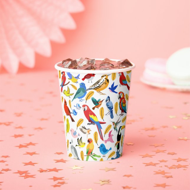 Colorful Birds Paper Cups (Insitu)