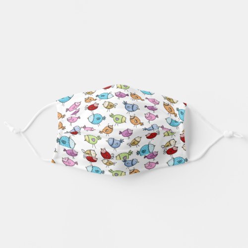 Colorful Birds Pattern Adult Cloth Face Mask