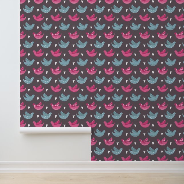 colorful birds pattern wallpaper  (Application)
