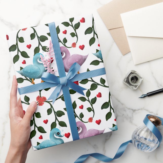 Colorful birds pattern  wrapping paper (Gifting)