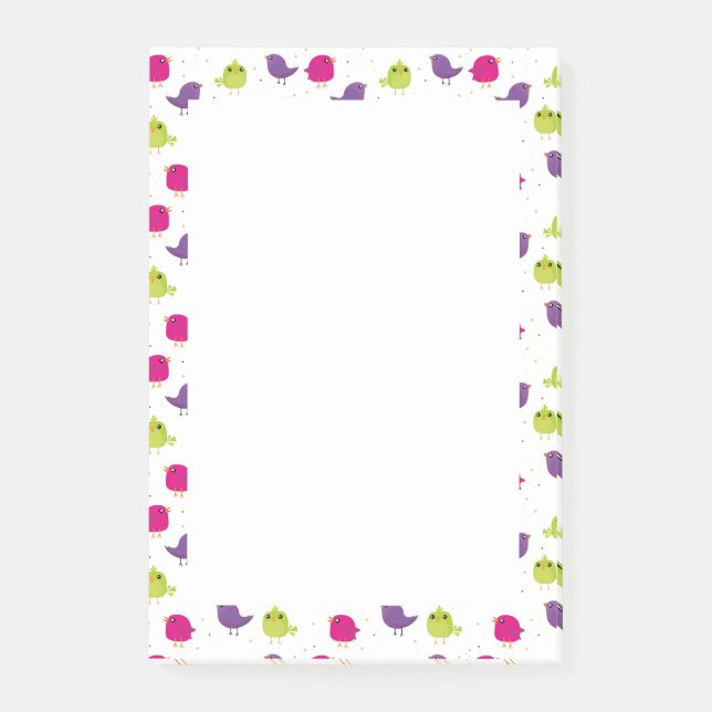 Colorful birds post-it notes (Front)