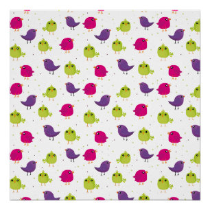 Colorful birds poster
