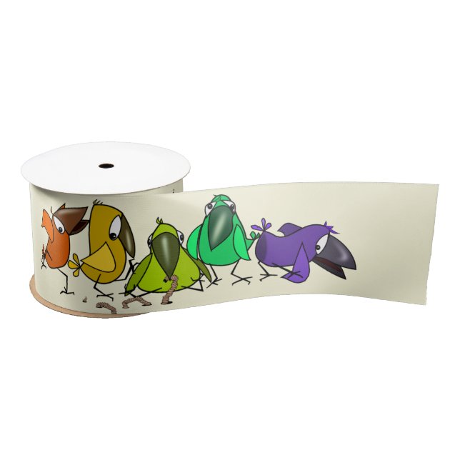 Colorful Birds Ribbon (Spool)