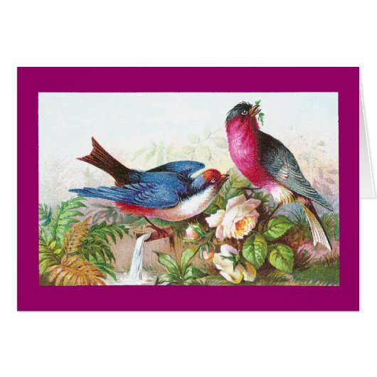 Colorful Birds, Roses & Waterspout (Front Horizontal)