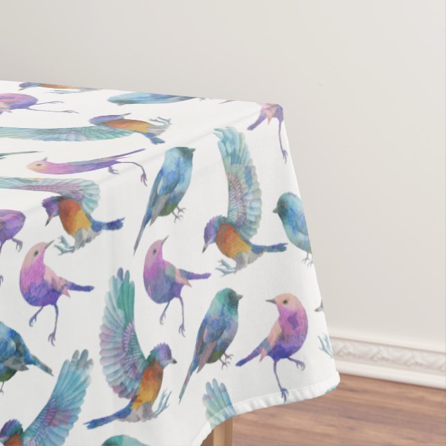 Colorful Birds Seamless Pattern Tablecloth (In Situ)