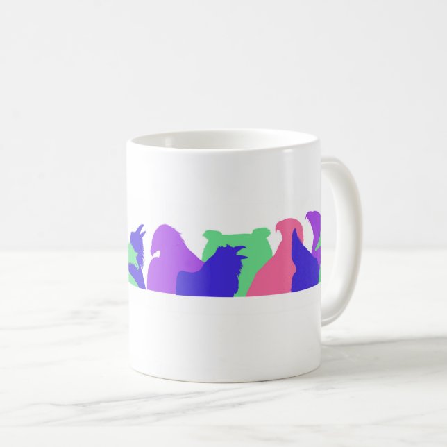 Colorful Birds Silhouette Mug (Front Right)