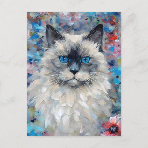 Colorful Birman Cat Postcard