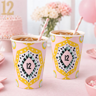 Colorful Birthday Age Fun Party Cups
