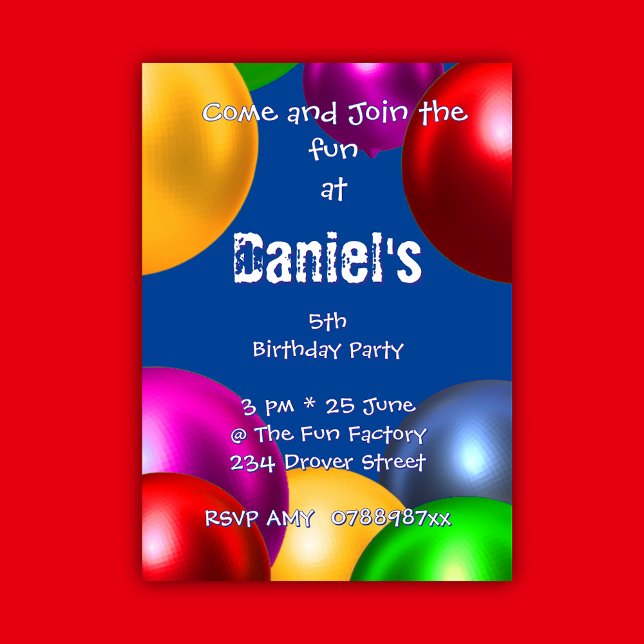 Colorful Birthday Balloon Party Invitation (Creator Uploaded)