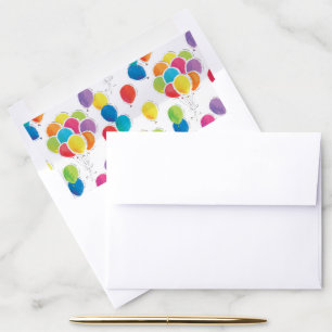 Colorful Birthday Balloons Envelope Liner