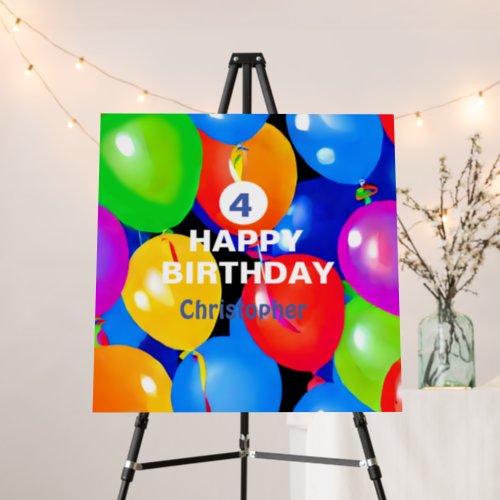 Colorful Birthday Balloons  Foam Board